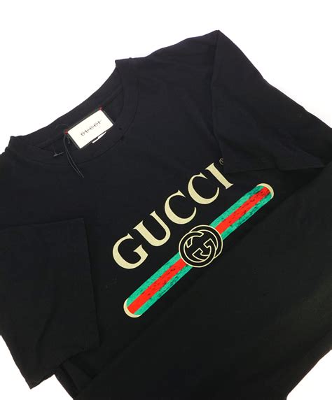 t shirt gucci logo vintage|Gucci shirt retro.